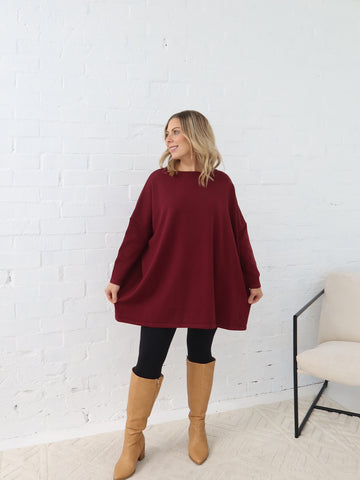 Avery Knit -Burgundy