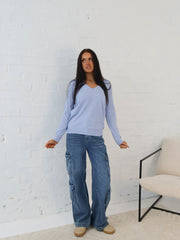 Karla Knit Top- Blue