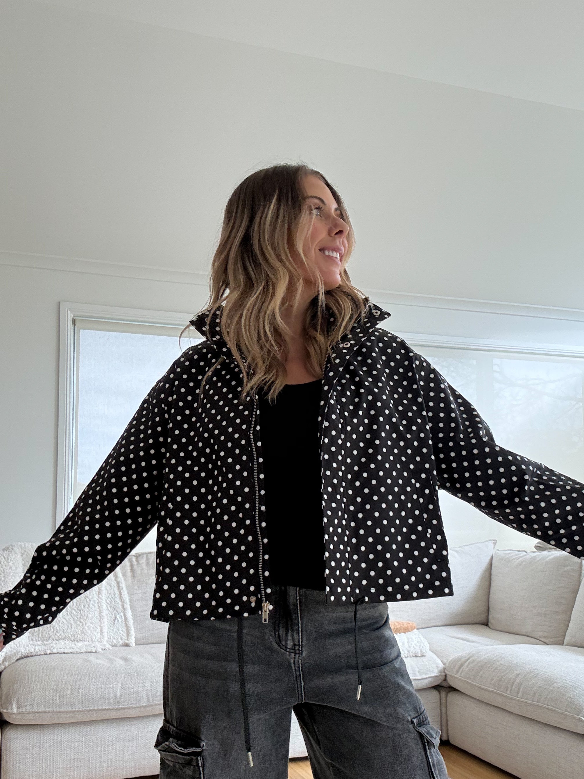 Polka Dot Jacket- Black