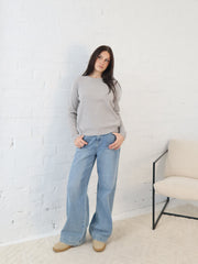 Adison Knit Top- Grey