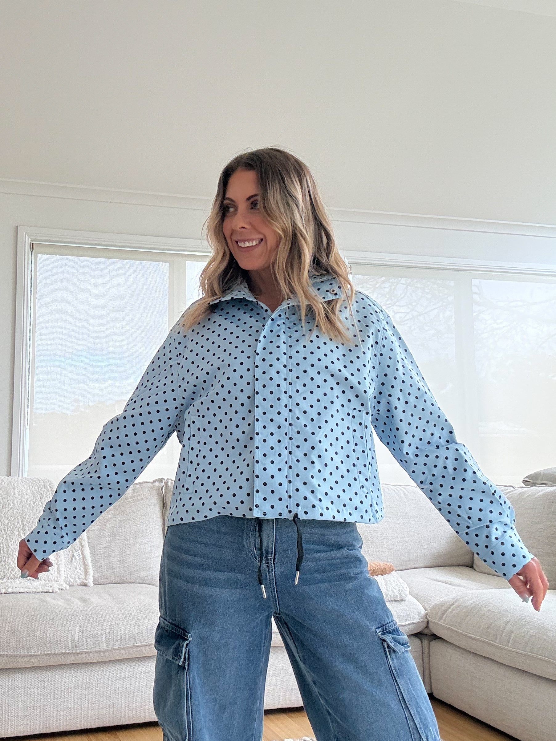 Polka Dot Jacket- Blue