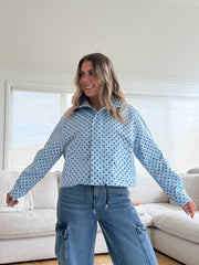 Polka Dot Jacket- Blue
