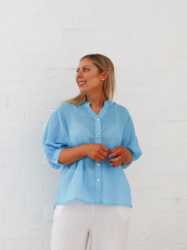 Mimi Blouse - Cool Water