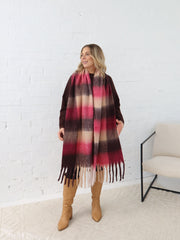 Neve Scarf - Chocolate/Pink Stripe