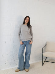 Adison Knit Top- Grey