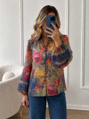 Bloom Shirt- Pink/Green/Indigo