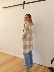 Jimmy Check Cardigan - Beige