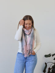Maddie Scarf - Pink/Grey