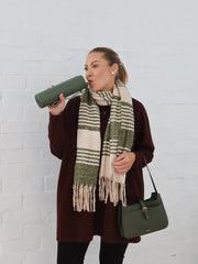 Olivia Scarf- Sage Stripe