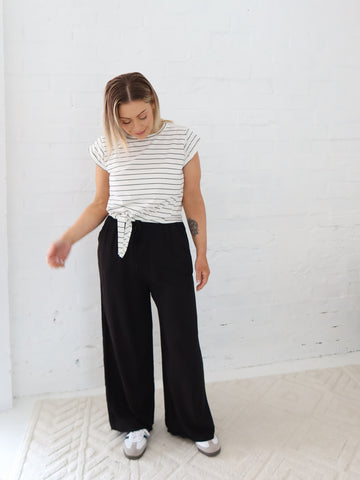 Charm Tee - White/Black