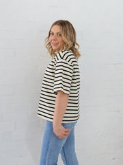 Sally Top- Black Stripe