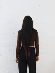 Aisha Wrap Top- Chocolate