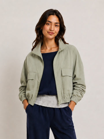 Shasha Bomber Jacket- Sage