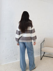 Jenna Knit - Choc/White
