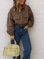 Shasha Bomber Jacket- Coffee