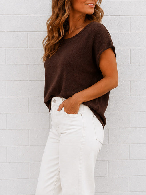 Mariah Knit Top - Chocolate