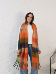 Neve Scarf - Rust/Orange/Green