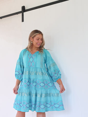 Amara Dress - Turquoise