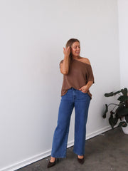 Mariah Knit Top - Coffee