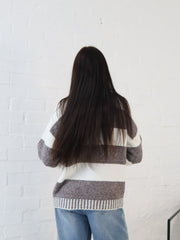 Jenna Knit - Choc/White