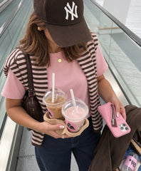 Abby Knit- Chocolate/Pink