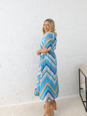 Alaia Dress- Multi Blue