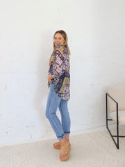 Mimi Blouse - Navy Patchwork
