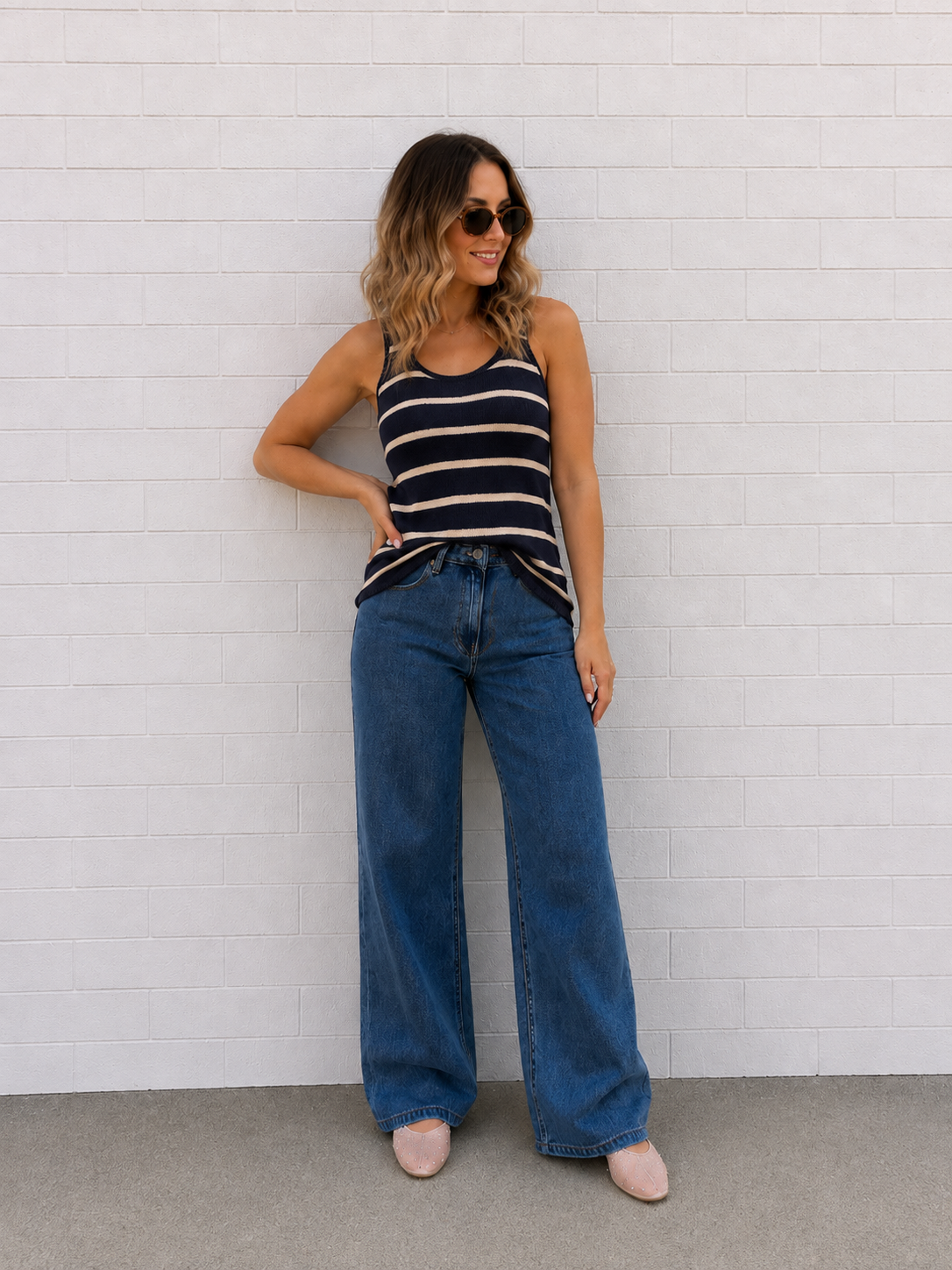 Maxine Knit Top- Navy