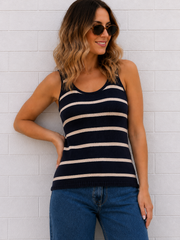 Maxine Knit Top- Navy