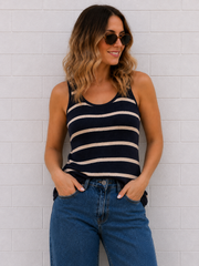 Maxine Knit Top- Navy