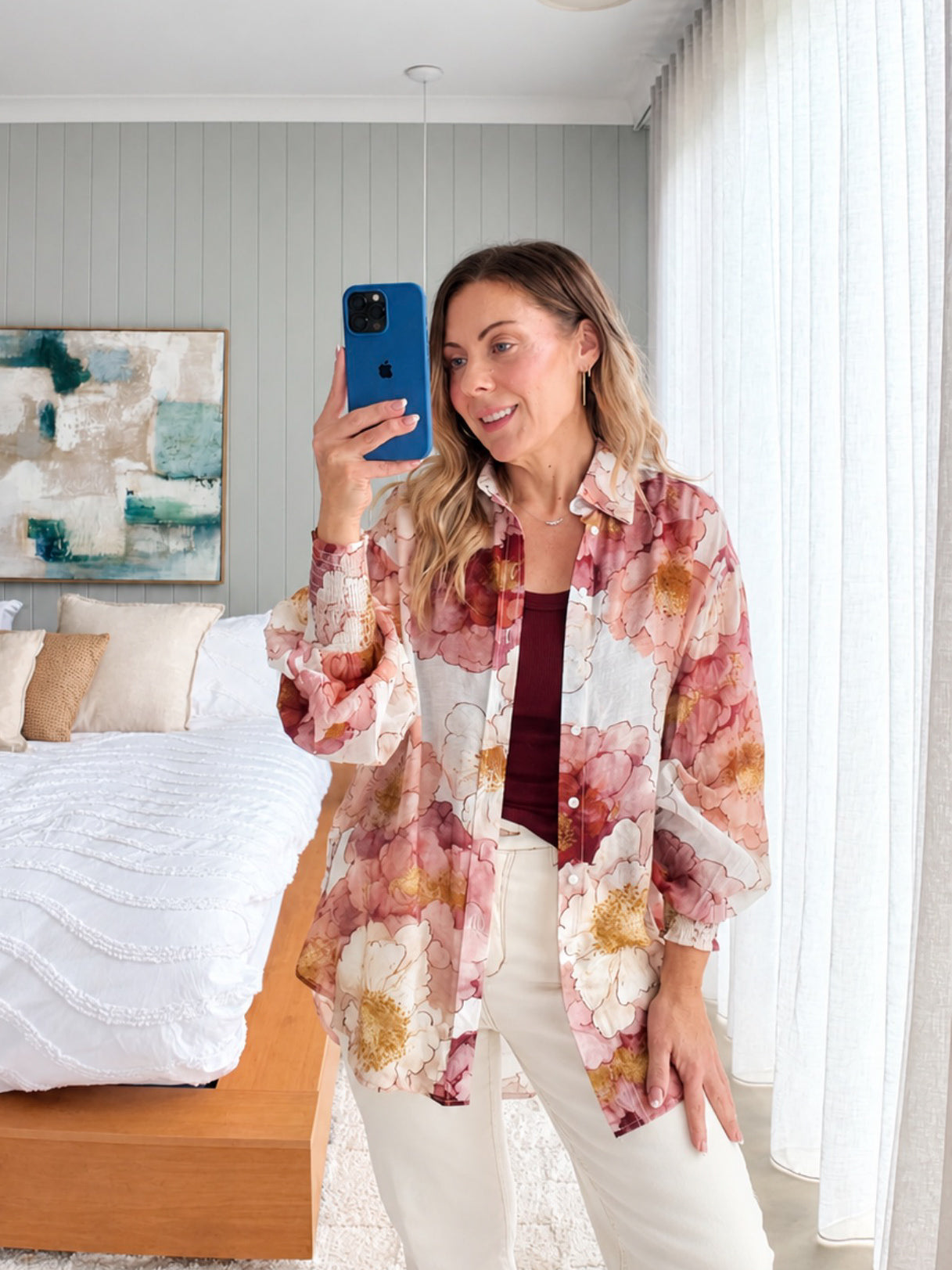 Liliana Shirt- Burnt Plum Floral