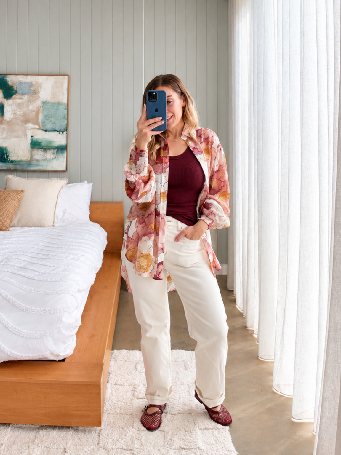 Liliana Shirt- Burnt Plum Floral