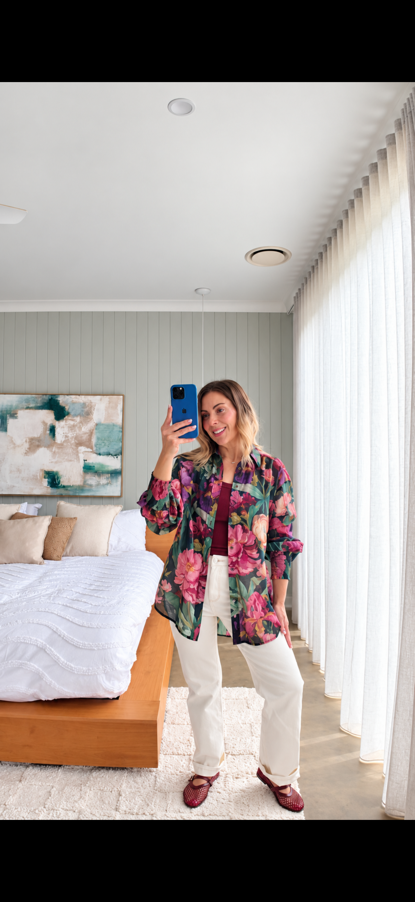 Liliana Shirt- Emerald Floral