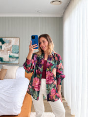 Liliana Shirt- Emerald Floral