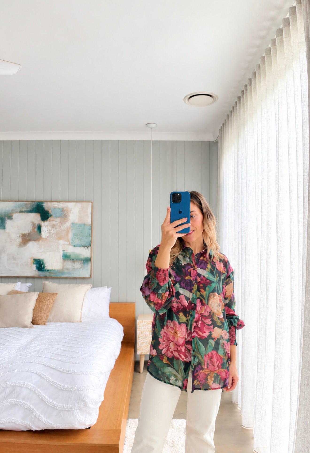 Liliana Shirt- Emerald Floral