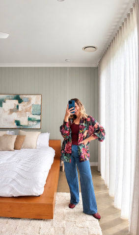 Liliana Shirt- Emerald Floral