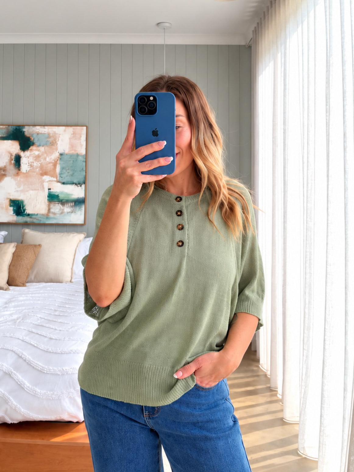 Alice Knit Top-Pistachio