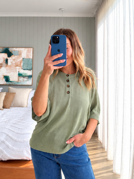 Alice Knit Top-Pistachio