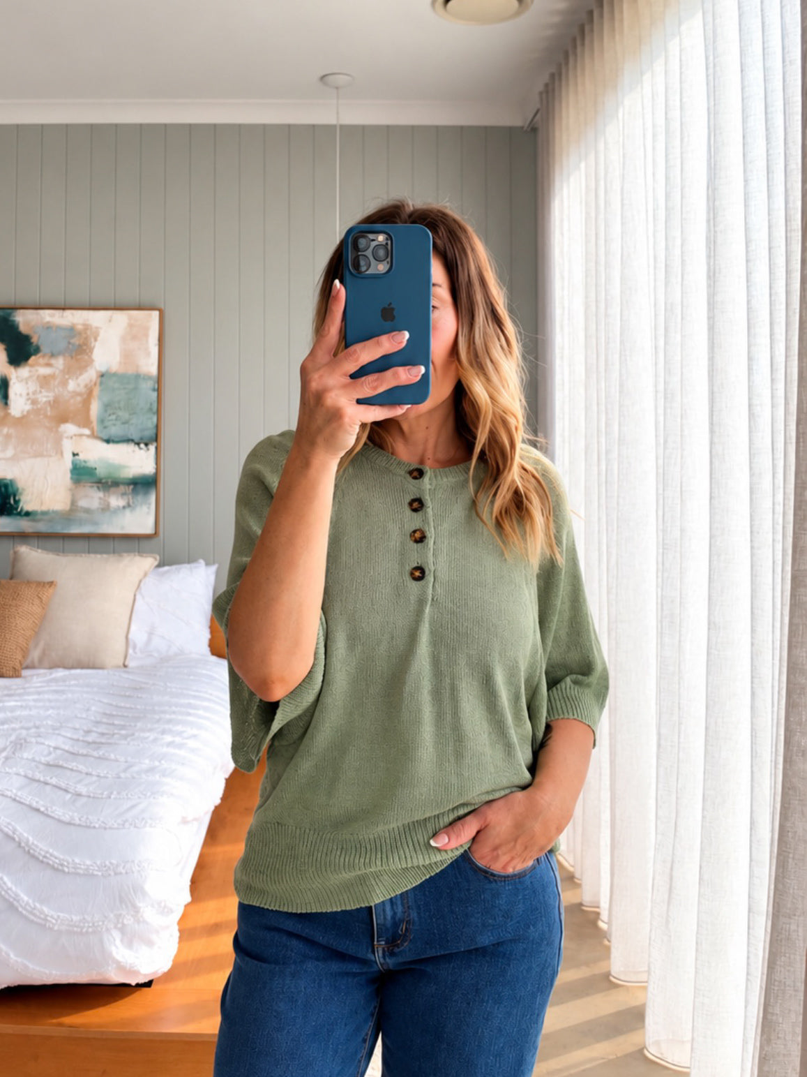 Alice Knit Top-Pistachio
