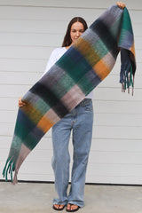 Neve Scarf - Green/Grey/Blue
