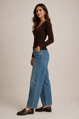 Sidney Knit Top- Chocolate