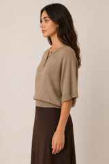 Alice Knit Top-Mocha