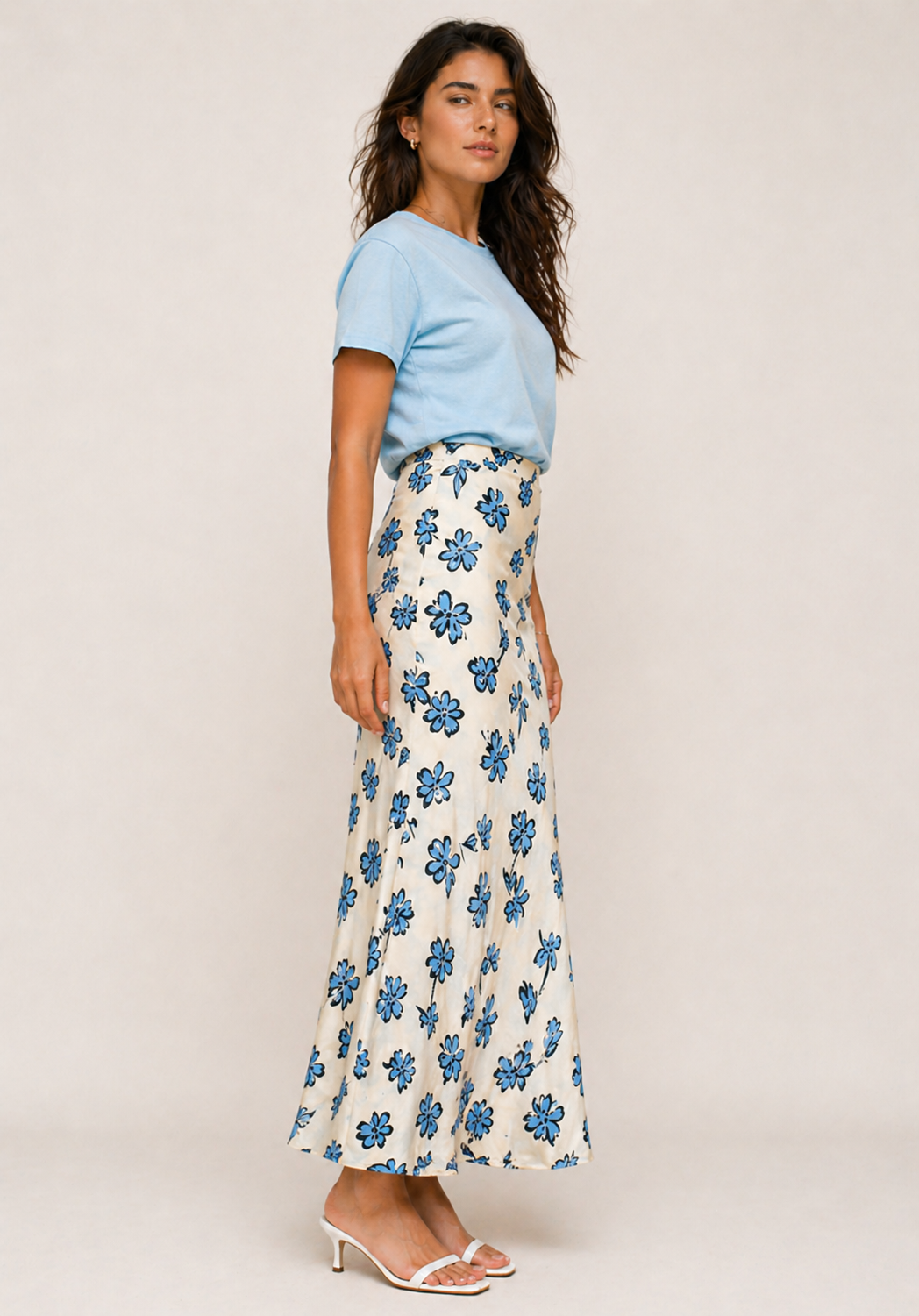 Lydia Skirt- Vanilla/Blue
