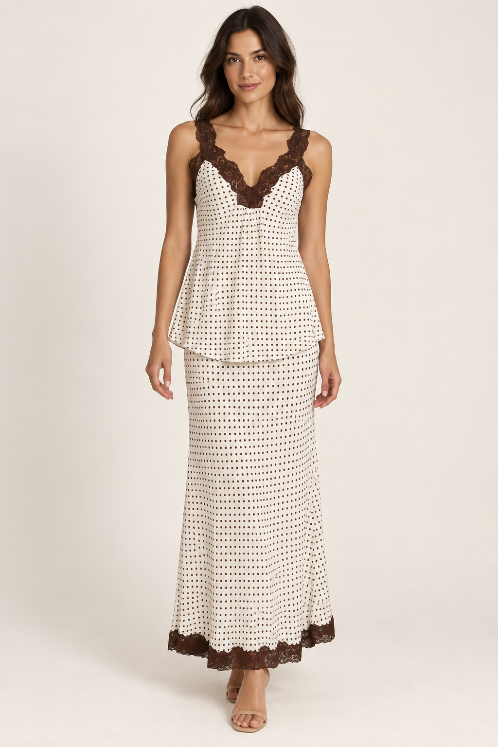 Dottie Skirt- Ivory/Chocolate