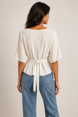 Henley Top- Ivory