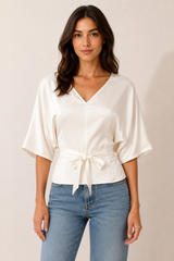 Henley Top- Ivory