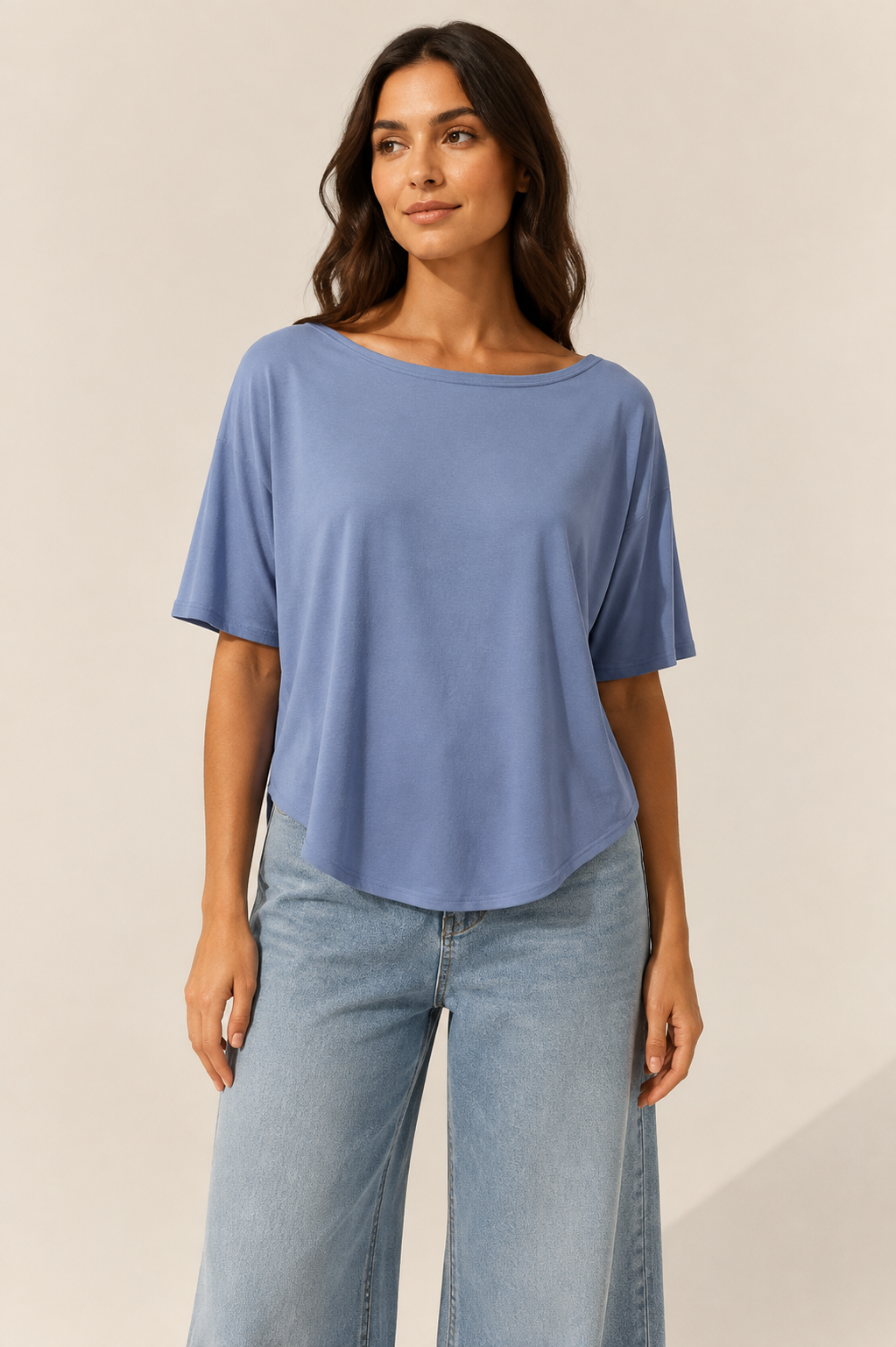 Leah Top- Duck Blue