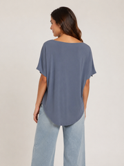 Leah Top- Duck Blue