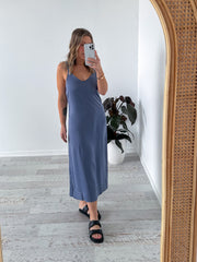 Millie Dress - Charcoal Blue