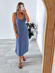 Millie Dress - Charcoal Blue